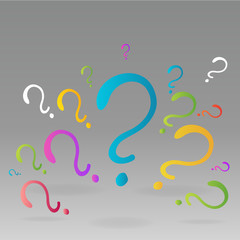 Question signs colorful vector illustration