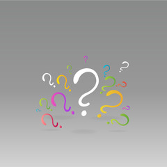 Question signs colorful vector illustration