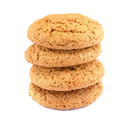 oat cookies on white background