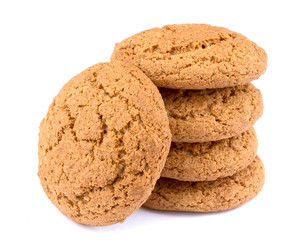 oat cookies on white background