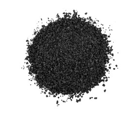 Black (gray) fine rubble isolated on white background
