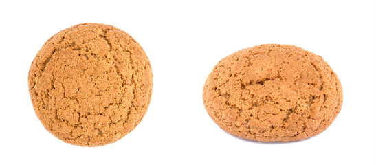 oat cookies on white background