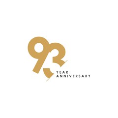 93 Year Anniversary Vector Template Design Illustration
