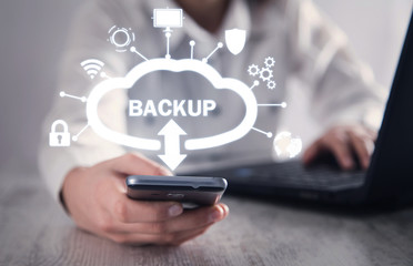 Data Backup. Cloud Download. Internet, Technology