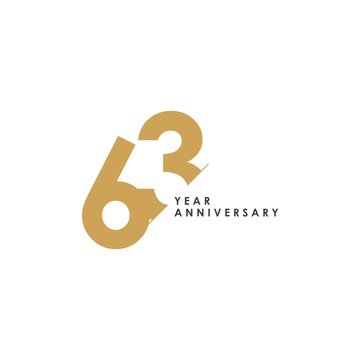 63 Year Anniversary Vector Template Design Illustration