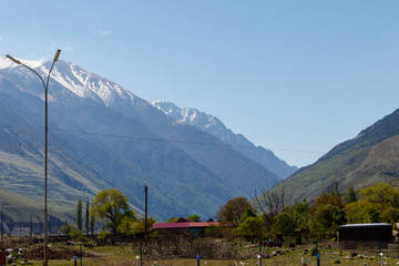 View on the Caucasian mountains in Georgia