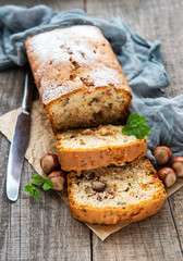 traditional homemade stollen with dried fruits and nuts