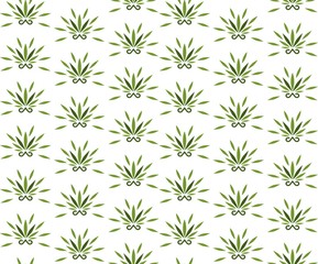 Marijuana leaf and scissors seamless vector pattern
