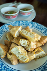 Deep Fried Tofu or Bean Curd with Sweet and Sour Spicy Sauce