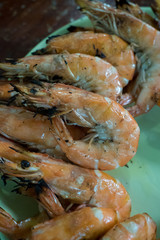 Fresh banana shrimp grilled