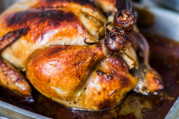 fried chicken with apples