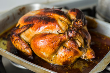 fried chicken with apples