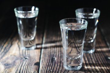 Three shots with vodka
