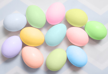 Fototapeta na wymiar Easter colored eggs. Pastel colors