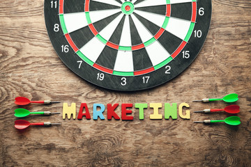 Target dart with arrows. Marketing concept