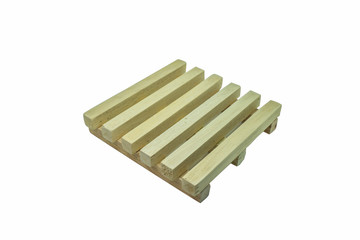 mini model of wooden pallet for shipping or forklift lifting