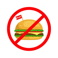Logo-a crossed-out Burger sign-no fast food.