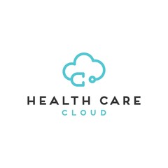 Health care logo design with cloud