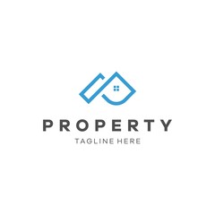 Letter P logo icon design template element for property