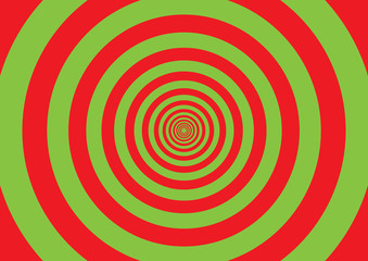 Red green radial circles