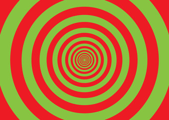Naklejka premium Red green radial circles