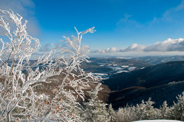 frosty day on the top of the mountain