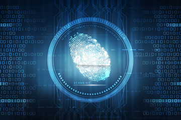 Obraz premium Fingerprint Scanning Technology Concept 2d Illustration