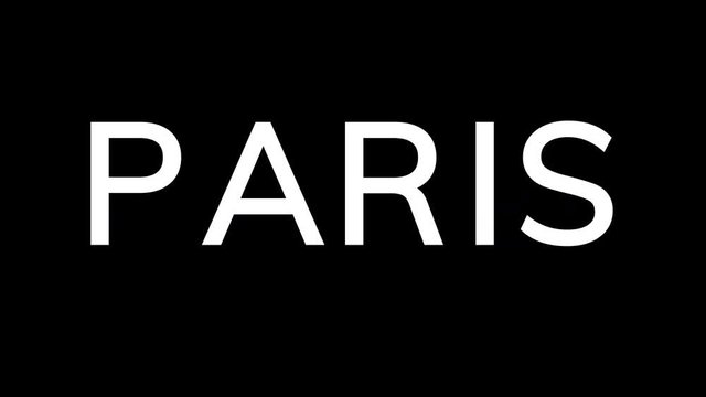 From the Glitch effect arises capital name PARIS. Then the TV turns off. Alpha channel Premultiplied - Matted with color black
