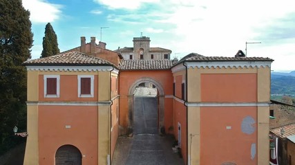Aerial view of Filacciano with Del Drago castle near Rome, Italy