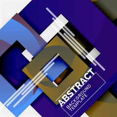 Obraz premium Geometric minimal abstract background with multicolored squares composition