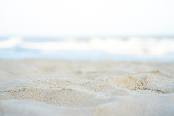Fototapeta na wymiar sand beach and sea background, summer time
