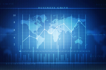 2d rendering Stock market online business concept. business Graph 