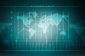 2d rendering Stock market online business concept. business Graph 