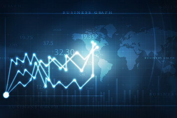 2d rendering Stock market online business concept. business Graph 