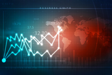 2d rendering Stock market online business concept. business Graph 