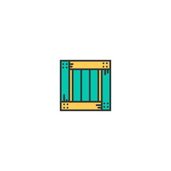 crate icon line design. Business icon vector design