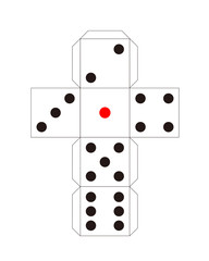 サイコロのペーパークラフト