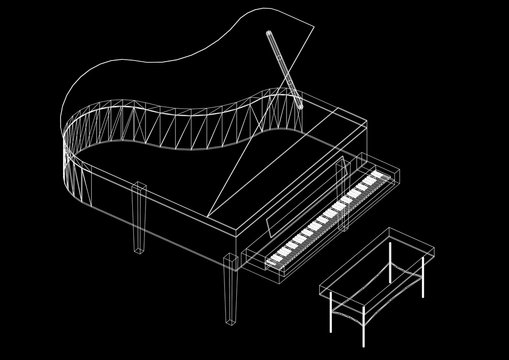 Imágenes de "3D Piano Blueprint": descubre bancos de fotos, ilustraciones,  vectores y vídeos de 4 | Adobe Stock