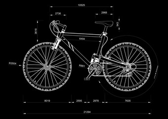 Mountain Bicycle blueprint 