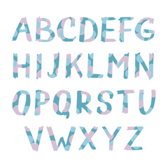 Vector hand drawn art font. Colorful alphabet isolated on white background. Decorative typeface. Letters for your design. Vector font set.