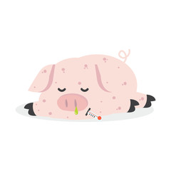 Sick Pig  Swine Flu