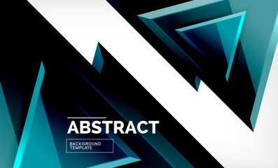 Triangular low poly background design, multicolored triangles