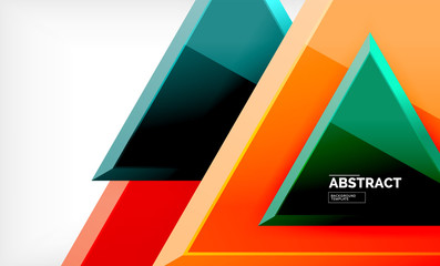 Triangular low poly background design, multicolored triangles