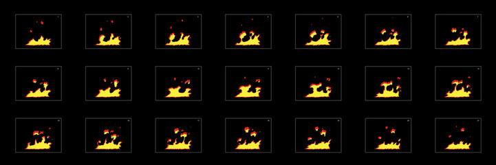 Fire explosion effect. Fire blast effect for game design, motion graphic, animation or something else