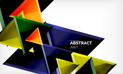 Tech futuristic geometric 3d shapes, minimal abstract background