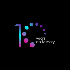 10 Year Anniversary Vector Template Design Illustration