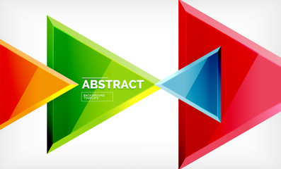 Triangular low poly background design, multicolored triangles