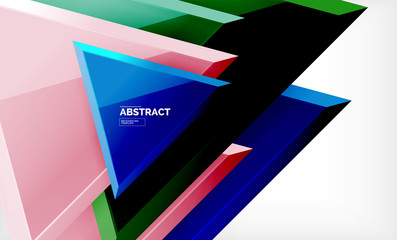 Triangular low poly background design, multicolored triangles