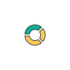 pie chart icon line design. Business icon vector design