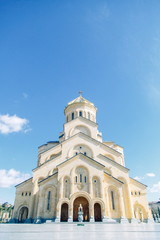 Ancient architecture of churches and monasteries in Georgia. Historical places and attractions.